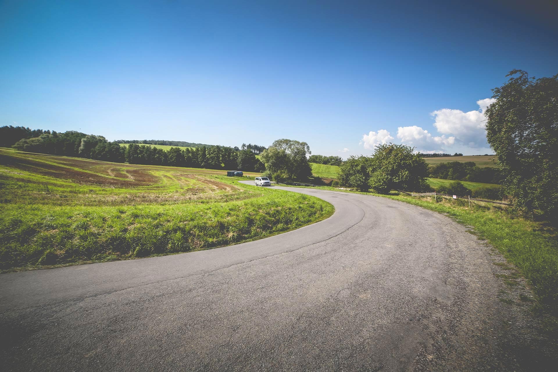 A winding country road
