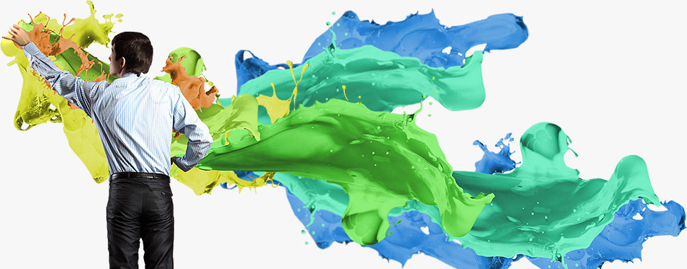 Colourful paint splash artwork